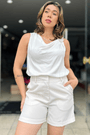 Blusa Sem Mangas Branco Lunender 2